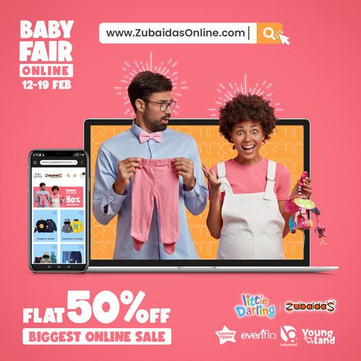 Zubaidas Online Baby Fair! Flat 50 off on all your favorite baby